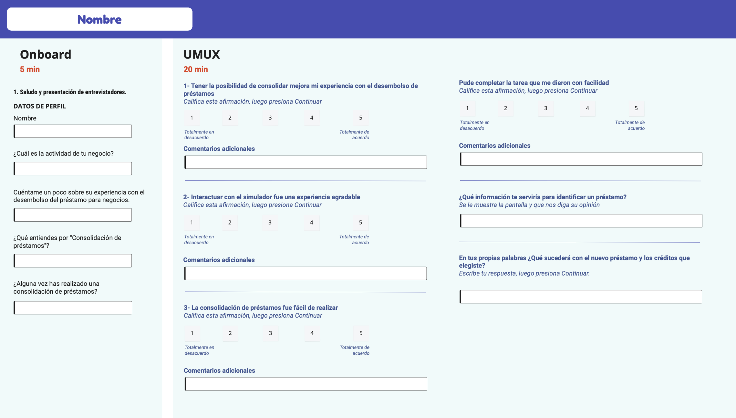 esquema de entrevista sobre consolidación de créditos